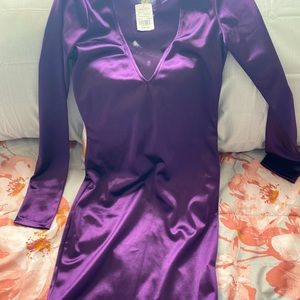 Purple satin dress